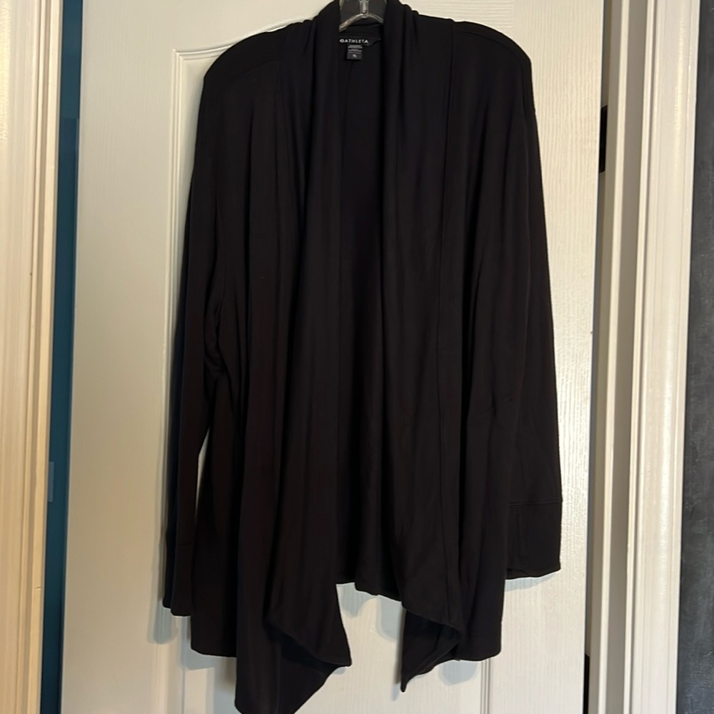Athleta Xl knit jacket with shawl collar and thumb slits